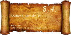 Bodosi Arián névjegykártya